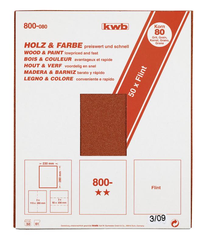 Kwb Schuurpapier Flint K40 50 Stuks kwb kopen in de aanbieding