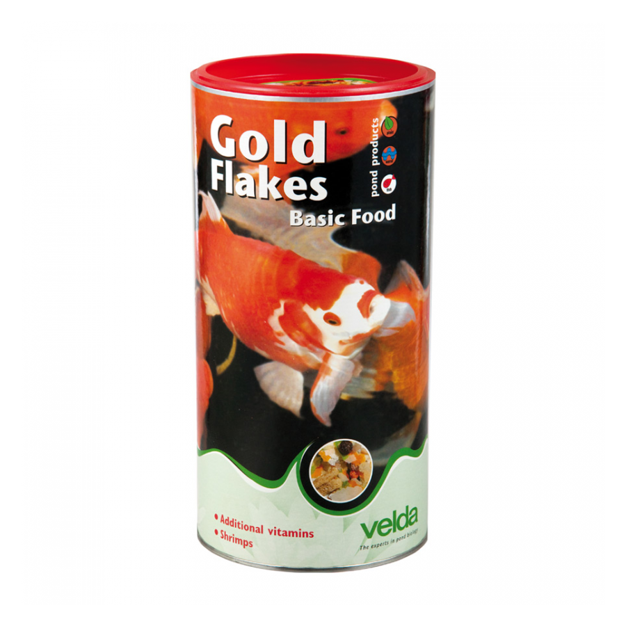 Afbeelding Velda Gold Flakes Fish Food 1250 Ml / 100 gram door Haxo.nl