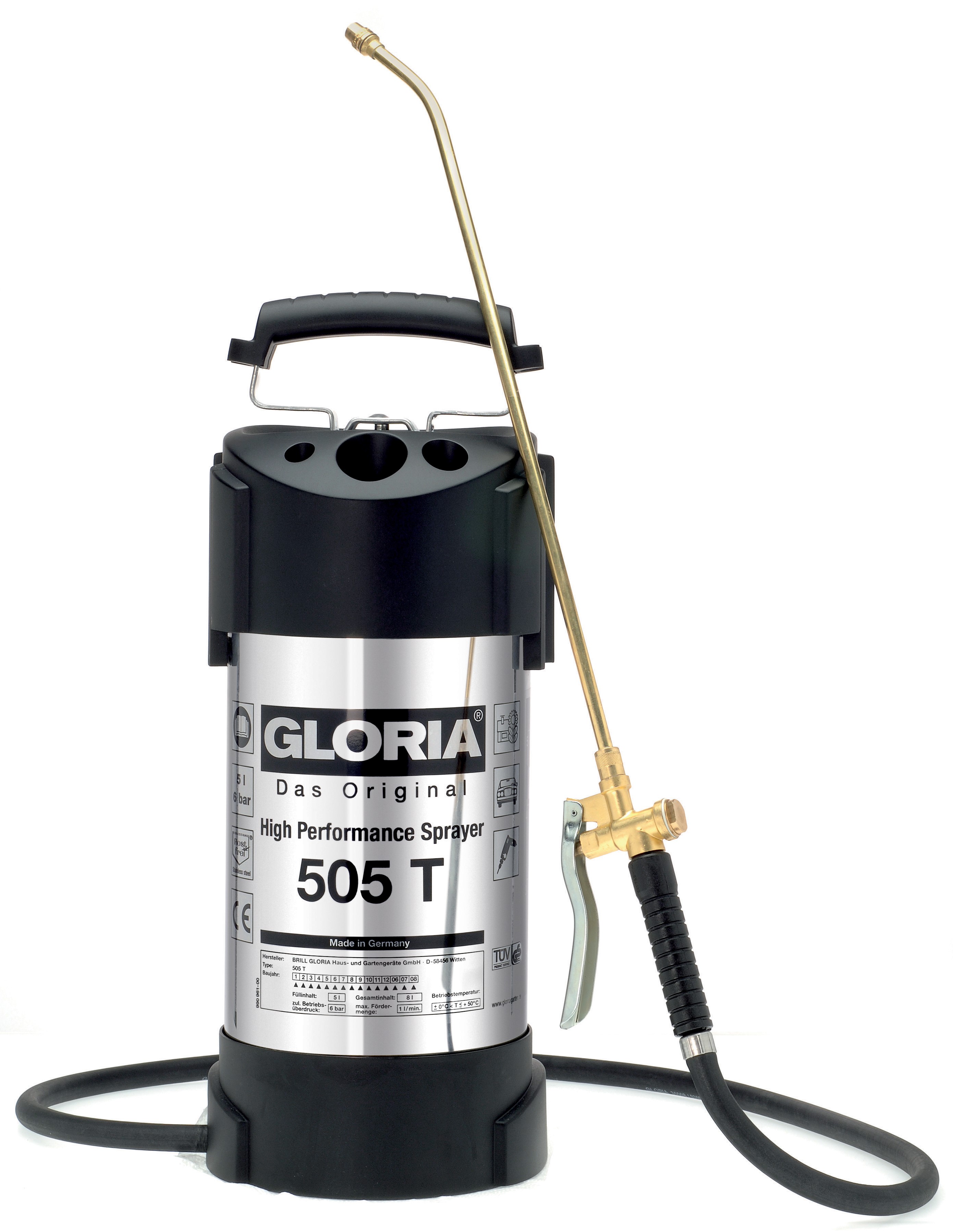 Afbeelding Gloria Hogedrukspuit 505 T - 5 Liter door Haxo.nl